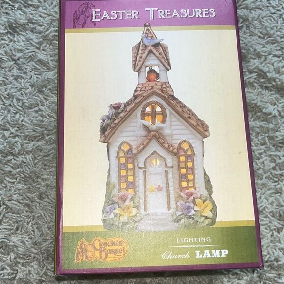 Cracker Barrel Easter Traditions Light Up Church Doves Flower Accents In Box - Picture 2 of 16